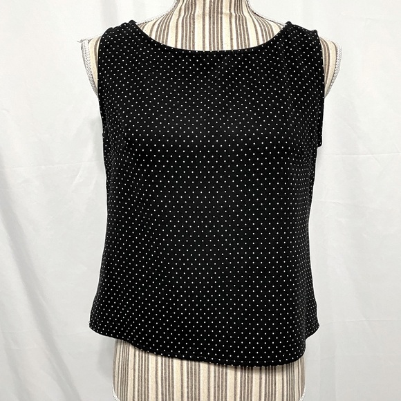 Jessica Howard Tops - black sleeveless white polka dots blouse small